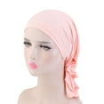 thumbnail image 1 of Lumistal Head Wraps For Women Fashion Women Reversible Adjustable Beading Braid Hat Muslim Ruffle Cancer Wrap Cap Sleep Caps Satin Lined Hair Bonnets Turban Hat for Women Watermelon Red One Size, 1 of 2