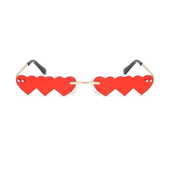 Lumistal Irregular Shape Glasses for Women Funky Novelty Shape Specs for Women Glasses for Party Artistic Eye-Catching Look for Photo or TikTok Videos Red One Size
