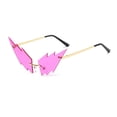 thumbnail image 1 of Lumistal Irregular Sunglasses for Women Style Rimless Flame Funky Novelty Shape Specs for Women Sun Glasses for Party Artistic Eye-Catching Look for Photo TikTok Videos Purple One Size, 1 of 4