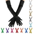 thumbnail image 1 of Lumistal Long Opera Party Gloves for Women Opera Dance Elbow Finger 1920s Bridal Long Length Gloves Satin Women's Gloves Black Gloves Women One Size, 1 of 4