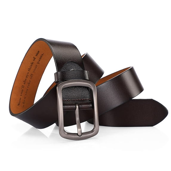 Lumistal Men Leather Belt Soft Leather Needle Buckle Belt Men Cowhide Casual Vintage Pants Classic Stretch Waist Belt Adjustable Casual Belt for Jeans Pants Coffee 120