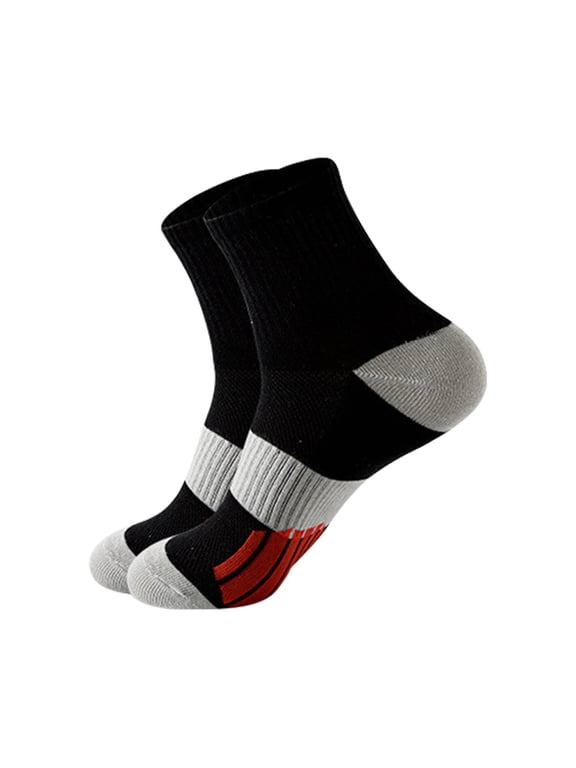 Men's Crew Workout Socks Breathable Lightweight Moisture Wicking Running Socks Basketball Socks Short Socks for Runners, Hikers & Gym Training 1PC Black One Size