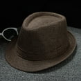 thumbnail image 1 of Lumistal Panama Hats for Men Women Fedora Sun Hats Men with Adjustable Strap Short Brim 1920s Unisex Party Hats Retro Jazz Hat British Travel Sun Hat Sun Hats for Men Coffee One Size, 1 of 3