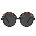 thumbnail image 1 of Lumistal Round Frame Sunglasses Retro Vintage Sun Glasses UV Protection Fashionable Lightweight Sun Glasses Photography Party Decoration Cute Sunglasses for Under 8 Years Old Black One Size, 1 of 2