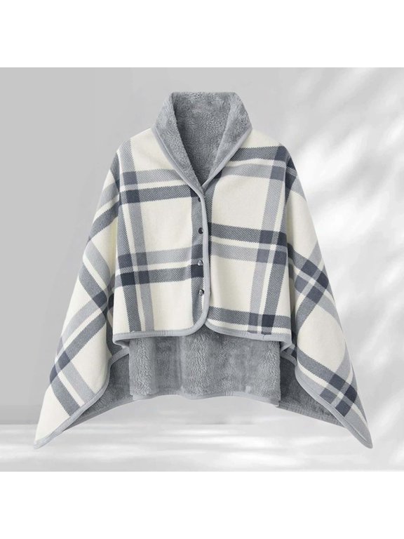 Shawl Wraps for Women Winter Coral Fleece Double Layer Multifunctional Outdoor Cold Proof And Warm Plaid BlanketHome Shawl Shawls and Wraps for Evening Dresses A