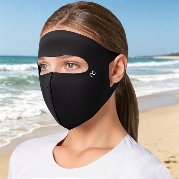 Lumistal Sun Face Cover UV Sun Protection Neck Gaiter Scarf UPF50+ Breathable Cooling for Summer Outdoor Activities Reusable Hiking Running Cycling & Outdoor Sports 3Black One Size