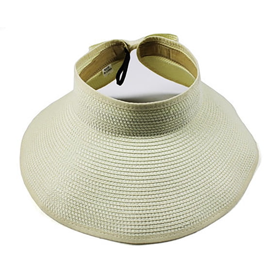Lumistal Sun Hat for Women Sun Visor Hats For Women Wide Brim Roll Up Ponytail Summer Beach Hat UPF Packable Foldable Travel Sun Visor Hats for Women White One Size