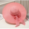 thumbnail image 1 of Lumistal Sun Hat for Women Wide Brim Hat Sun Protection Beach Hat With Bow Tie Fisherman Sun Breathable Hat Vacation Straw Sun Hats for Women Pink One Size, 1 of 2