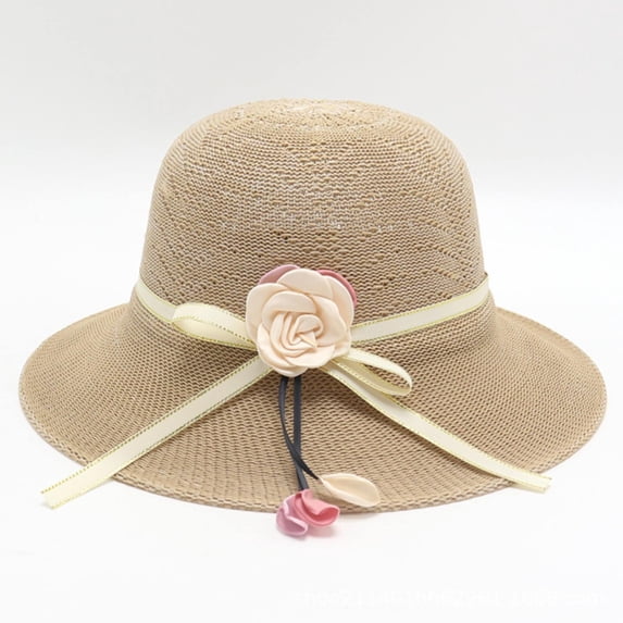 Lumistal Sun Hat for Women Travel Small Fresh Big Gets Beach Sun Hat Cool Hat Seaside Sun Hat Sunshade Hat Straw Sun Hats for Women Coffee one size