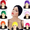 thumbnail image 1 of Lumistal Turbans for Women Soft Pre Tied Knot Pleated African Head Wraps Cancer Turban Cap Chemo Headwrap Head Wear Turban Ear Cap Satin Bonnet Cap H One Size, 1 of 3