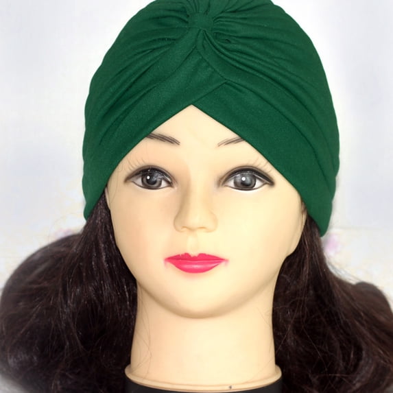Lumistal Turbans for Women Soft Pre Tied Knot Pleated African Head Wraps Cancer Turban Cap Chemo Headwrap Head Wear Turban Ear Cap Satin Bonnet Cap K One Size