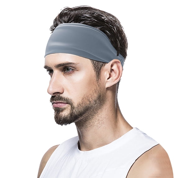 Lumistal Unisex Running Headband Non Slip Workout Sweatbands Adjustable Sports Running Headbands Moisture Wicking Workout Headband for Men Women Light Blue One Size
