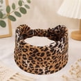 thumbnail image 1 of Lumistal Wide Headbands for Women Leopard Print Stretchy Absorbed Sport Headband Turban Head Sport Workout Non Slip Soft Twist Headbands for Daily Life Yoga Workout Coffee One Size, 1 of 5