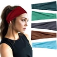 thumbnail image 1 of Lumistal Workout Wide Headbands for Women Non Slip Super Soft Yoga Running Exercise Head Bands Elastic Sweat Band Hair Bands Solid Color Headband African Turbans Bandana Hair Band GN2 One Size, 1 of 6
