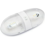 Lumitronics 12V Double LED Ceiling Dome Light RV Interior Lights with On/Off Switch