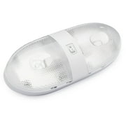 Lumitronics 12V Oval Double Optics Dome Light RV Ceiling Light with On/Off Switch, White