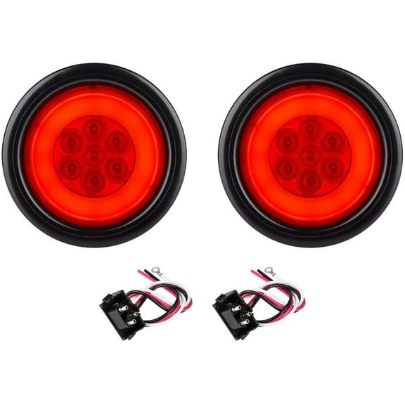 Lumitronics 6” HALO LED Trailer Lights Waterproof Oval RV Camper Tail Lights, Red 1 Pair