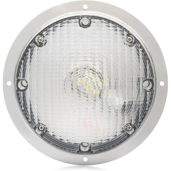 Lumitronics 7” Round Surface Mount RV Porch Scare Light RV LED Lights, Stainless Steel