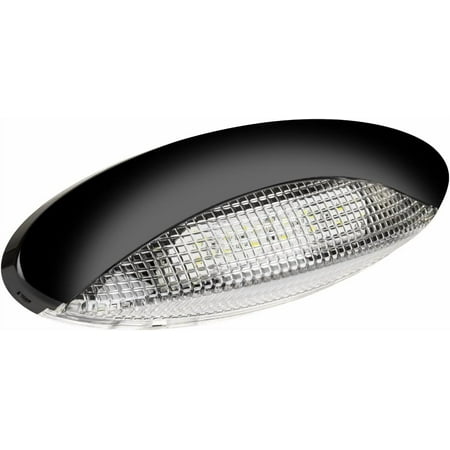 Lumitronics Clear Lens LED Euro Style RV Porch Light Camper Accessories, Black