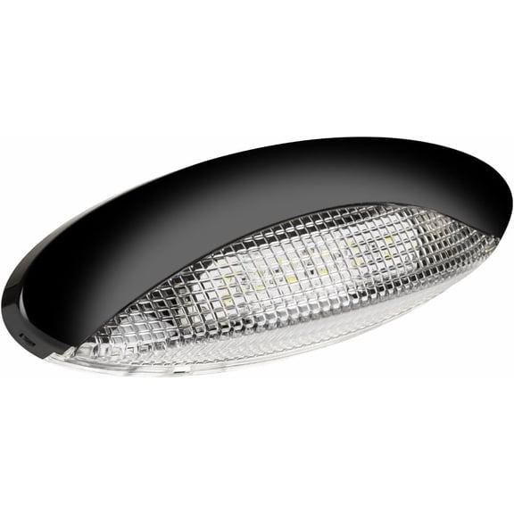 Lumitronics Clear Lens LED Euro Style RV Porch Light Camper Accessories, Black