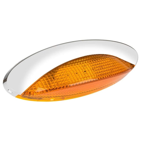 Lumitronics LED Euro Style Porch Light, with Chrome Cover and Amber Lens