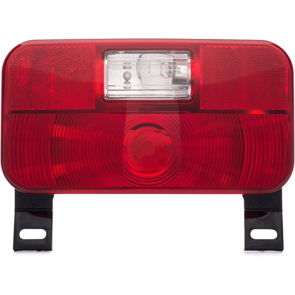 Lumitronics Red Surface Mount Back Up Trailer Light Kit with License Bracket & Light, Black