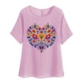 thumbnail image 1 of Lumivie Camisole Tops For Women With Bra Shelf Tshirts Shirts For Women Graphic T-Shirts Plus Size Short Sleeve Blouses For Women Dressy Work T Shirts For Women Trendy Graphic, 1 of 4