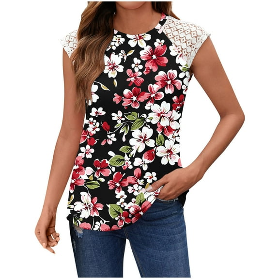 Lumivie Cute Tops For Women Going Out Lace Summer Tshirts Shirts For Women Graphic Ladies Tops And Blouses White Plus Size Womens Graphic T Shirts Funny