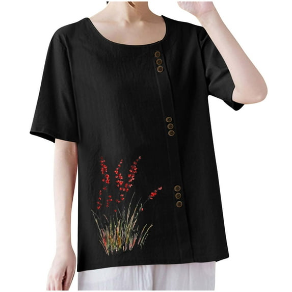 Lumivie Halter Tops For Women Y2K Summer Workout Tshirt For Women Plus Size Blouses For Women 4X-5X Dressy Womens T Shirts Loose Fit Cotton V-Neck