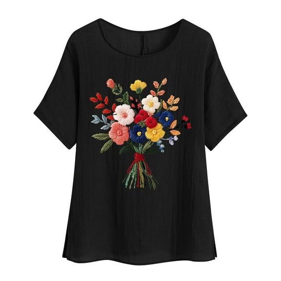 Lumivie Plus Size Tops For Women 4X Cotton Fitted Graphic Tshirts Shirts For Women Aesthetic Women'S Blouses & Button-Down Shirts Plus Size Womens Graphic T Shirts