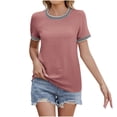thumbnail image 1 of Lumivie Plus Size Tops For Women Sexy 4X Tshirts Shirts For Women V-Neck T-Shirts Ladies Tops And Blouses Short Sleeve Tunic Womens T Shirts Loose Fit Graphic, 1 of 3
