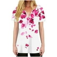 thumbnail image 1 of Lumivie Plus Size Tops For Women Summer Dressy Short Sleeve Tshirts Shirts For Women White Blouse For Women Button Up Women'S T Shirts Graphic Country, 1 of 6