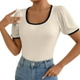 thumbnail image 1 of Lumivie Off The Shoulder Tops For Women Baggy Tees Tshirts Shirts For Women Cotton Graphics Blouses For Women Dressy Casual Plus Size 3X White T Shirts For Women Cotton Linen, 1 of 6
