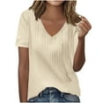 thumbnail image 1 of Lumivie Off The Shoulder Tops For Women Summer White Vneck Tshirts Shirts For Women Graphic Dressy Women'S Blouses & Button-Down Shirts Petite T Shirts For Women Trendy Loose Fit, 1 of 6