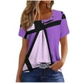 thumbnail image 1 of Lumivie Summer+Tops+For+Women+2025 Western Tshirts Shirts For Women Pink Black Blouses For Women Plus Size Sexy Womens V Neck T Shirts Fitted, 1 of 5