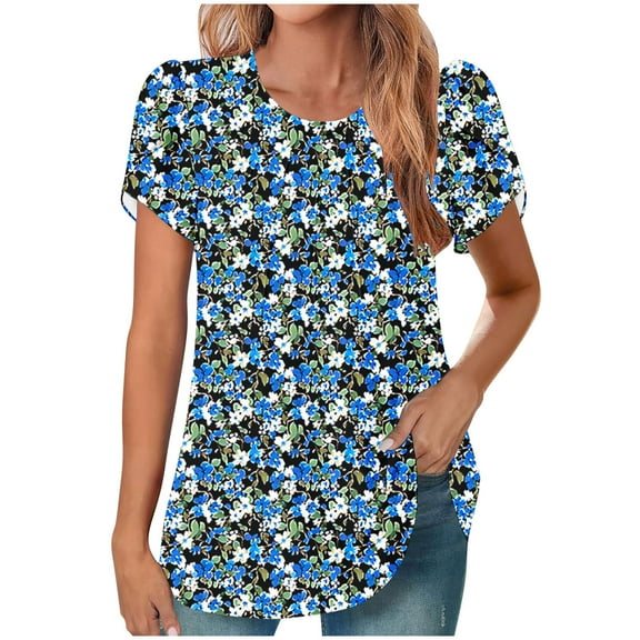 Lumivie Summer+Tops+For+Women Tshirts Shirts For Women Plus Size Multi Pack Plus Size Blouses For Women Dressy T Shirts For Women Pack White