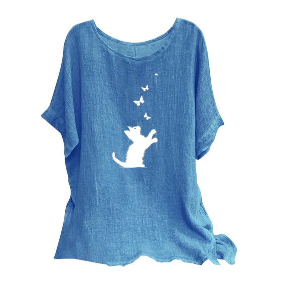 Lumivie Tops For Women Trendy Sexy Going Out Tshirts Shirts For Women Plus Size 4Xl Short Sleeve Peasant Blouses For Women Plus Size Womens V Neck T Shirts Cotton Blue