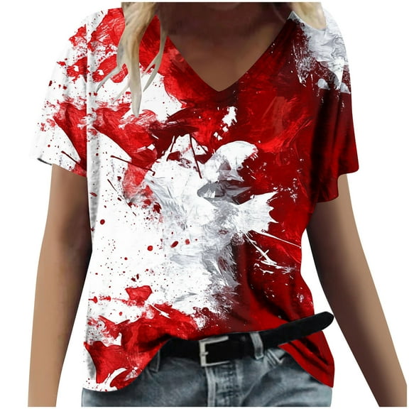 Lumivie Tops For Women Trendy Summer Cotton Vneck Tshirts Shirts For Women Long Blouses For Women Dressy Casual Women'S T Shirts Graphic Funny Sayings