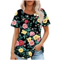 thumbnail image 1 of Lumivie Tube Tops For Women With Built In Bra Pack Workout Tshirts Shirts For Women V Neck Short Sleeve Blouses For Women Work Workout Shirts For Women Loose Fit Plus Size, 1 of 6