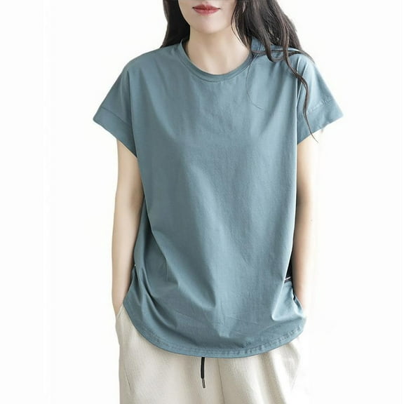 Lumivie Womens Summer Tops Sleeveless Casual Tshirts Shirts For Women Oversized Graphic Short Sleeve Blouses For Women Dressy Casual Cotton White T Shirts For Women V Neck Stretch