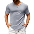 thumbnail image 1 of Lumivie Workout Muscle Shirts For Men Gym Mens Tops For Workout Tshirts Shirts For Men Cotton Pack Work Blouses For Men Office Professional Mens T Shirts Pack Loose Fit, 1 of 5