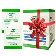 Lumivis Eyelid & Eyelash Wipes with Tea Tree Oil 36 Pcs - Daily Eye Cleanser for Blepharitis, Itchy, Stye Eyes - Individually Wrapped, Natural Makeup Remover (Pack of 1)