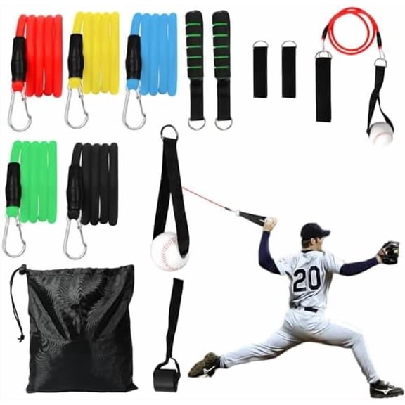 Lumivox Baseball Resistance Trainer,Training Aid for Baseball Softball Pitchers,Interchangeable Grips to Build Arm Strength,Arm Bands for Baseball Players,Baseball Throwing Trainer,Great to Warm-Up