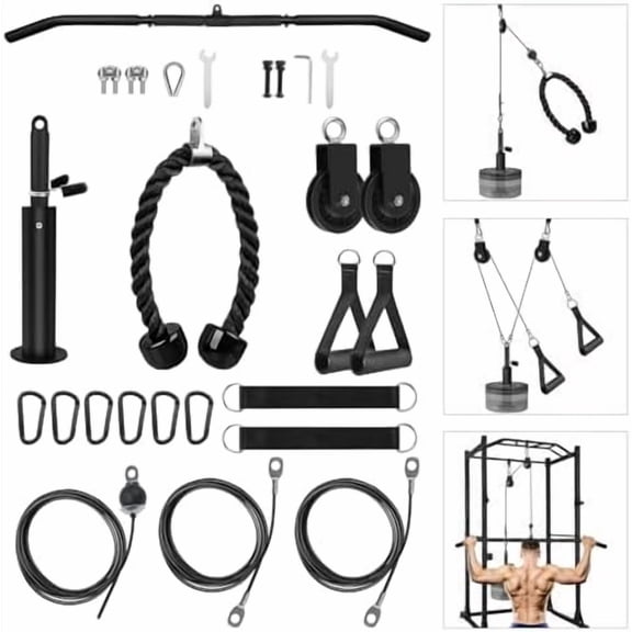 Lumivox LAT Pull Down and Lift Weight Pulley System Cable Machine Pulley Attachment for Triceps Pull Down, Biceps Curl, Back, Forearm, Shoulder Home Gym Equipment