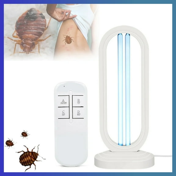 Lumivyx Haloclean UV - Multi-Function Haloclean, Cleans The Bedbugs and Provides Lighting, Spaces Up to 430 Square, for Home School, with Button, Prevents Remote Loss and Uselessness (White, 1PCS)