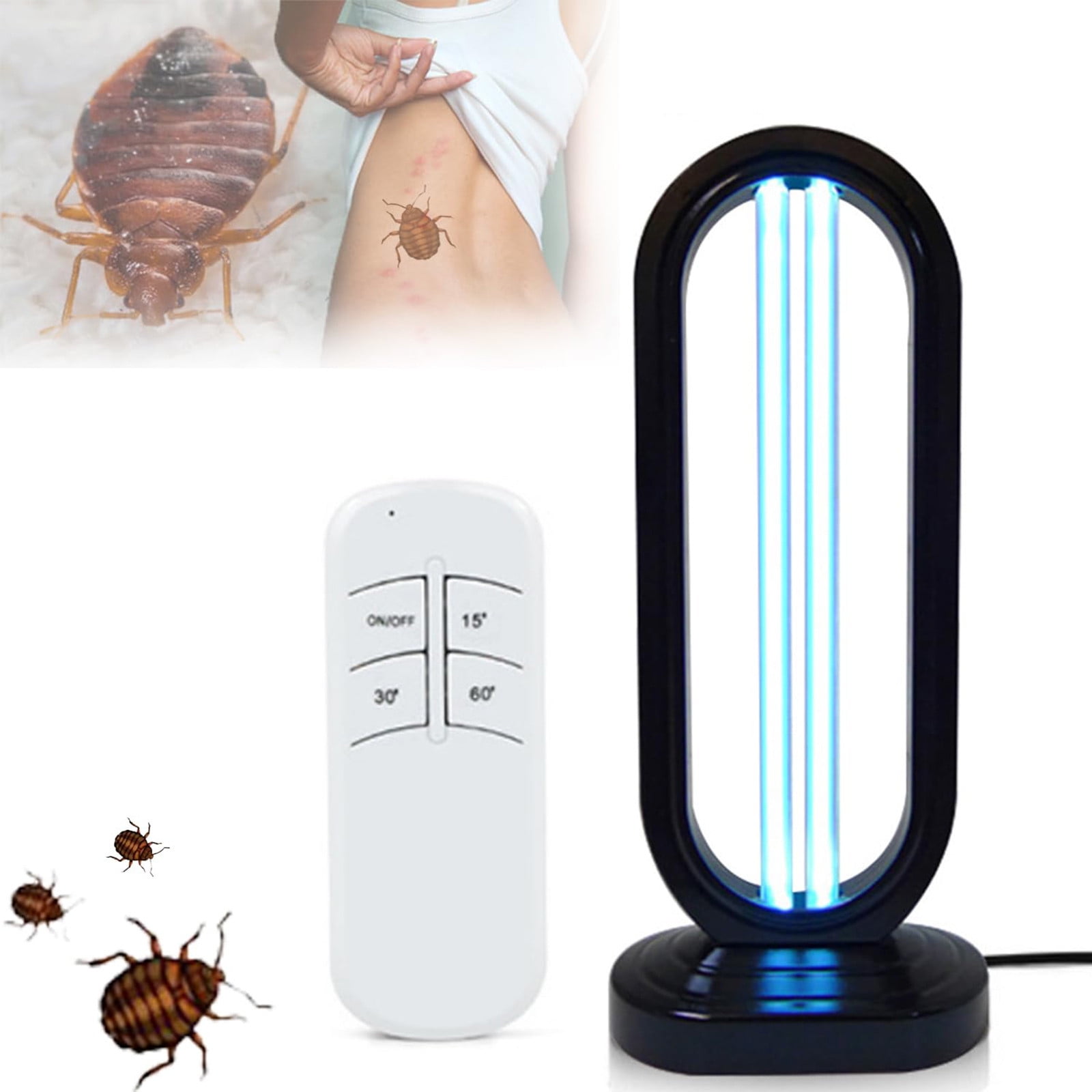 Lumivyx Haloclean UV-Multi-Function Haloclean, Cleans The Bedbugs and Provides Lighting, Spaces up to 430 Square, for Home School,With Button, Prevents Remote Loss And Uselessness (Black)