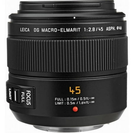 Leica - DG 45mm f/2.8 Aspherical Mega O.I.S. Macro Lens for Select LUMIX G-Series DSLR Cameras - Black