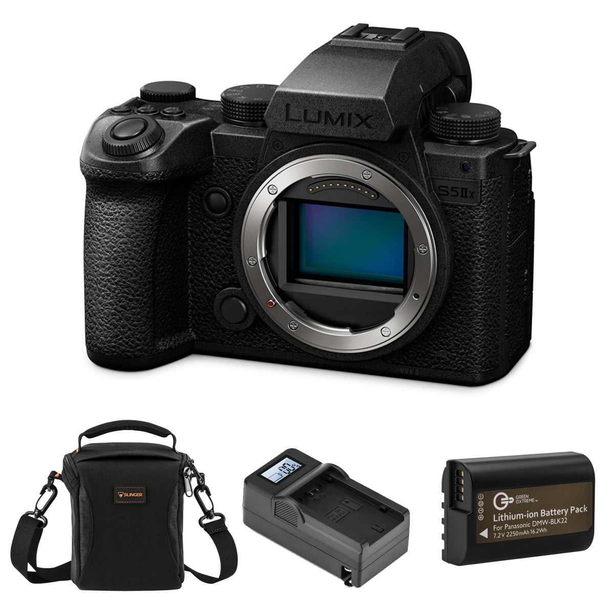 Panasonic LUMIX S5IIX Mirrorless Camera, Bundle with Battery