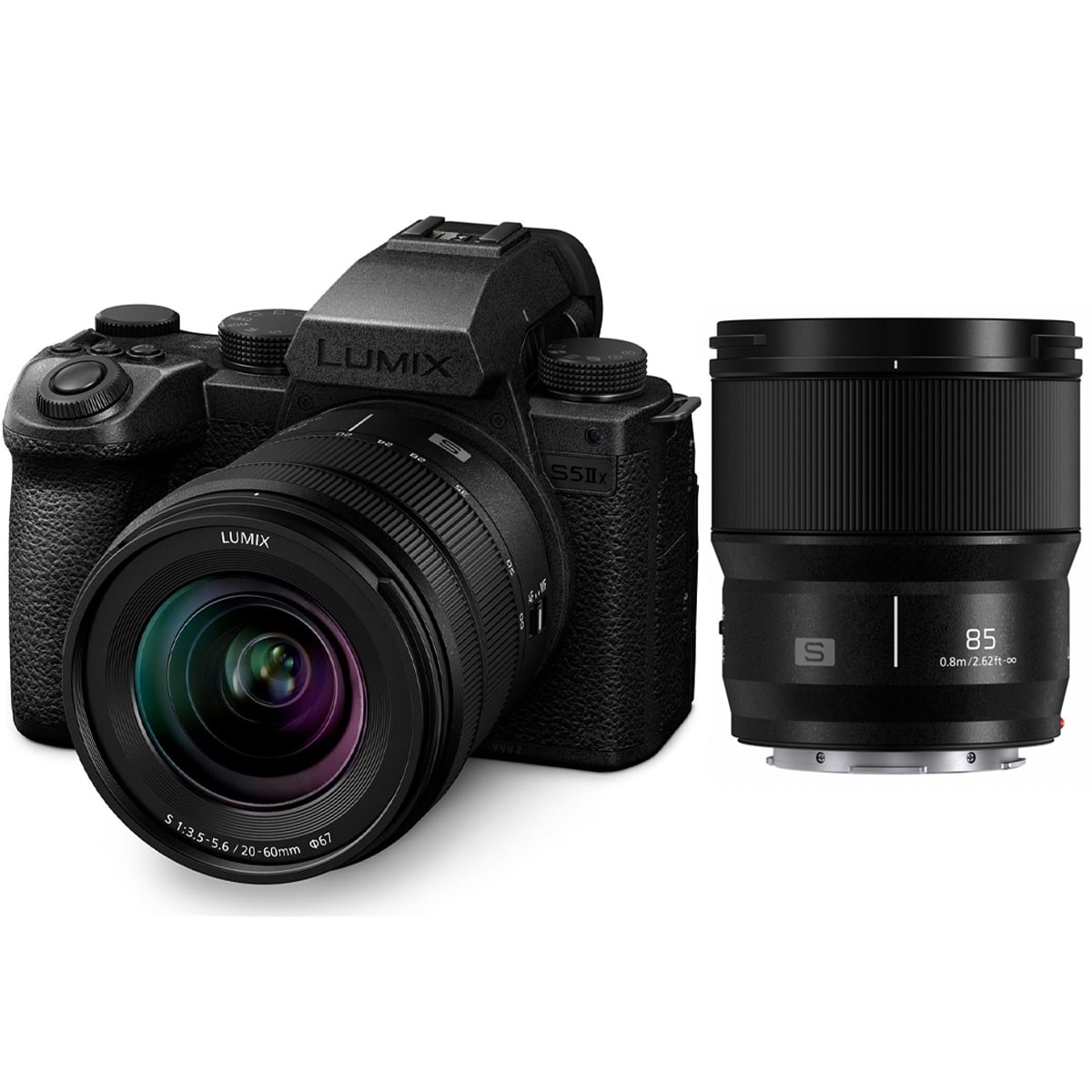 Panasonic LUMIX S5IIX Mirrorless Camera with LUMIX S 20-60mm f/3.5-5.6 Lens and LUMIX S 85mm f/1.8 Lens