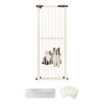 thumbnail image 2 of MODCART 61\" Extra Tall Cat Gate For Doorway, Adjtable Wide 30.2\"-32.6\" Dog Door With Cat Door, Suitable For Doorways Or Kitchen, No Drilling Pressure Mount Kit, White 2 of 14